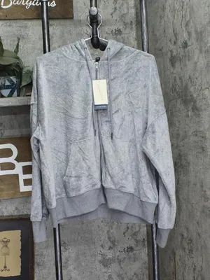 NWT Universal Thread Leisure Studio Velour Hoodie Sweatshirt 92090310 Gray XL thumbnail 6