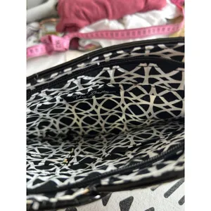 Vera Bradley Quilted Clutch Black‎ White Pattern Minimalist Purse thumbnail 5