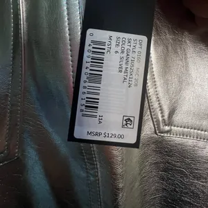 Gianni Bini Metallic‎ Silver Pencil Skirt thumbnail 4