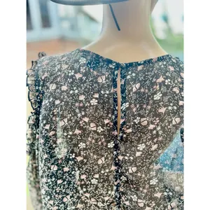 American Eagle Cold Shoulder Floral Sheer blouse XXL Plus Size thumbnail 6