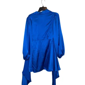Hello Molly Love New Love Blue Satin Long Sleeve Tie‎ Front Mini Dress XS US 2 thumbnail 14