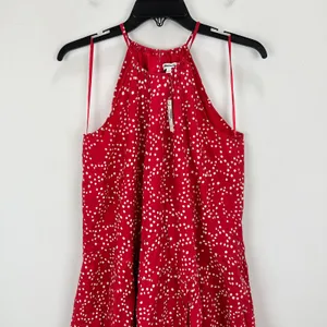 Madewell Drop Waist Mini Dress Polka Dot Trapeze Relaxed Festival Red XS NWT thumbnail 8