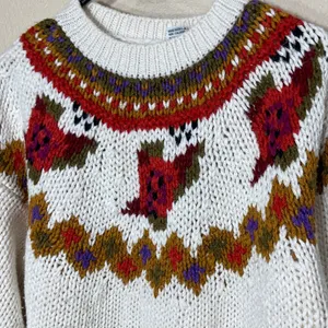 Vintage Carriage Court Cream Fair Isle‎ Knit Sweater Women's M Ramie Acrylic thumbnail 2
