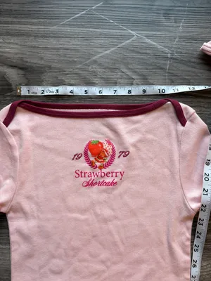 The World of Strawberry Shortcake Pink Long Sleeve Tee 1979 100% Cotton XS thumbnail 8