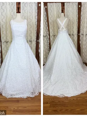 Gorgeous Vintage 90s Sequin and Lace Wedding Gown thumbnail 2
