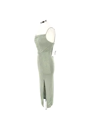 Here Comes The Sun Whats Happening Sage Green Dress Size Medium NWT Clean Girl thumbnail 4