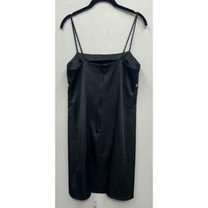 Vintage Byer Too Mini Black Dress Size 11 medium 90's Y2K HOCO Bow Satin USA thumbnail 3