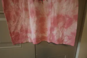Barbie Barbie spider web graphic t-shirt tie dye in pink, black and hot pink size large. thumbnail 4