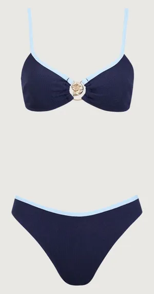 Boutique Blue Contrasting U Neck Bikini Set thumbnail 7