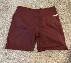 YoungLA Women’s Sculpt Seamless Shorts Burgundy Size Medium EUC thumbnail 1