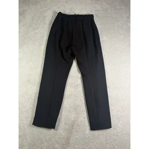 Anthropologie Womens Black Pintuck Tapered Ankle Zip Pull-On Pants small black thumbnail 8