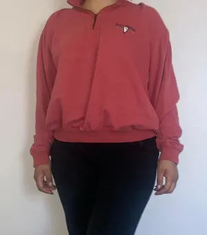 American Vintage Pink Las Vegas Half Zip Sweatshirt thumbnail 1