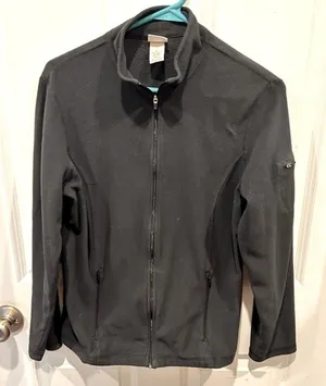 LL Bean Womens Black Full Zip Fleece Jacket Mock Neck Pockets Sz Medium Gorpcore thumbnail 1