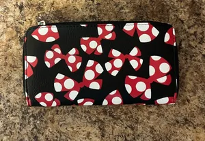 Disney Black Wallet with Red and White Polka Dot Bow Print thumbnail 1