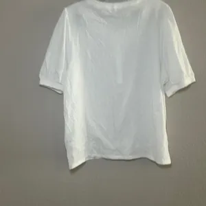 NWT J. Crew Smocked henley knit top white women's xl cottage coquette minimal thumbnail 7