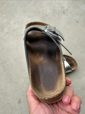 Birkenstock Arizona Silver Leather‎ Sandals size 6 thumbnail 10