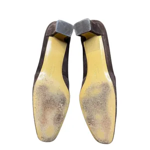 Salvatore Ferragamo Shoes Womens Size‎ 7.5 4A Brown Suede Square Toe Pumps Italy thumbnail 8