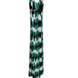 Zara Green Abstract Geometric Wavy Print Midi Dress XS‎ Crisscross Back 9878/173 thumbnail 12