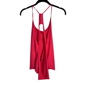 lululemon Stride To Tide Tank Top Womens Hot Pink Mesh Open Back thumbnail 4