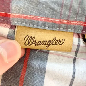 Wrangler Western Plaid Pearl Snap Shirt Womens Size S Red White Blue Cowgirl Y2K thumbnail 5