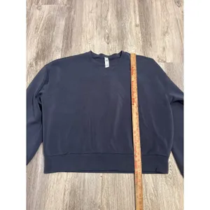 Spanx AirEssentials Dark Storm Blue Grey Crew Neck Sweatshirt Womens Large thumbnail 5