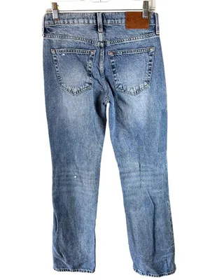 Lucky Brand Boyfriend Mid Rise Flare Patchwork Jeans Size 0/25R Cotton Hemp thumbnail 5