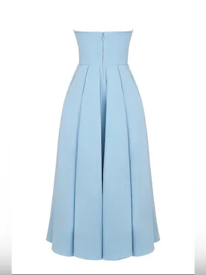 HOUSE OF CB 'Audrey' Tuscan Blue Strapless Midi Sundress thumbnail 4