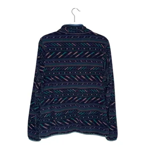 Patagonia Snap-T Synchilla Fleece Women Large Navy Geometric‎ Aztec Excellent thumbnail 5