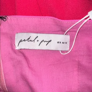 NWOT Petal & Pup Xiomar Pink midi over shoulder Dress sz 8 thumbnail 6