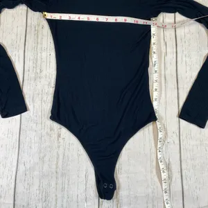 Hollister Ribbed Crew Neck Long Sleeve Thong Bodysuit thumbnail 3