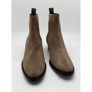 New Ann Mashburn Ankle Boots Womens 37 Taupe Suede Italian Chelsea Ankle Boot thumbnail 9