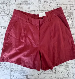 Old Navy Extra High-Rise Linen-Blend Taylor Shorts Dark Red XL NWT‎ 653996-01-1 thumbnail 1