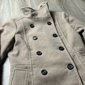 H&M Tan Double-Breasted Pea Coat Size 6 thumbnail 4