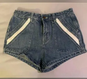 Free People Women Lace Embellished Denim Jean Shorts -26 thumbnail 1