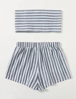 Crop top And shorts Set Multi Size M thumbnail 4