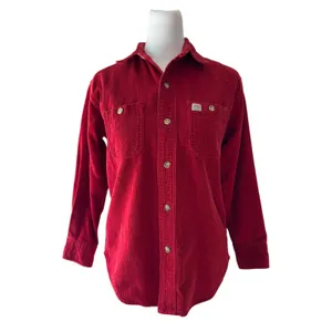 Vintage ‘90s Polo by Ralph Lauren Red Corduroy 3/4 Sleeve Button Front Shirt thumbnail 3