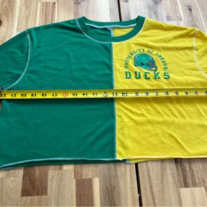 University of Oregon Ducks Half & Half Cropped Tee Green Yellow Women’s thumbnail 5