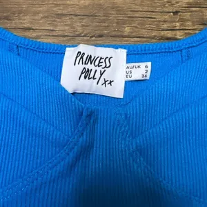 Princess Polly Blue Crop Top thumbnail 3