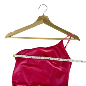 Lucy In The Sky Hot Pink Velvet Mini Dress Womens Small One Shoulder Barbiecore thumbnail 7