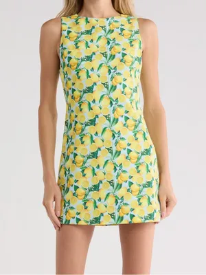 Alice + Olivia Clyde Lemon Print A-Line Shift Dress NWT Size 10 thumbnail 2