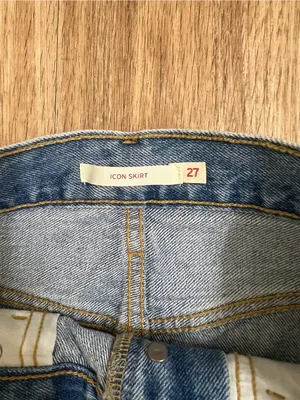 Levi'sw Light Blue Denim Mini Skirt with Silver Side Stripes thumbnail 3