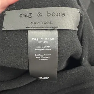 Rag & Bone Wool Blend Sven Reversible Coat black tie waist collared pea coat thumbnail 10