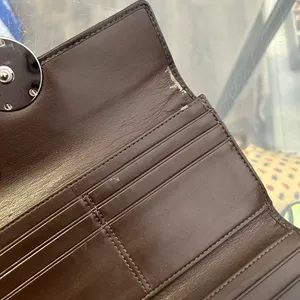 Coach Signature Khaki Brown Jacquard Flap Wallet Medallion Snap thumbnail 4
