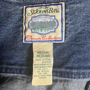 St‎ Johns Bay Womens Denim Button Front Vest Western Rodeo Americana Size Medium thumbnail 5