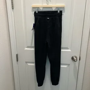 JoyLab Black Drawstring Joggers with Tapered Cuffs thumbnail 2