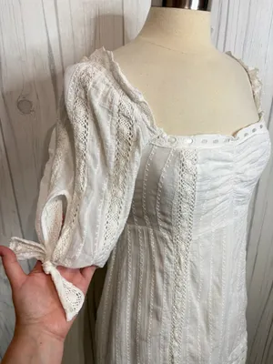 SHOW ME YOUR MUMU‎ Hartley Mini Dress Verona Lace White Off-the-Shoulder, Medium thumbnail 8