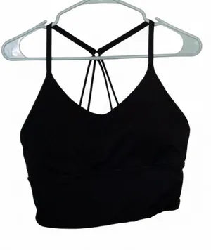 Black Strappy Sports Bra thumbnail 1