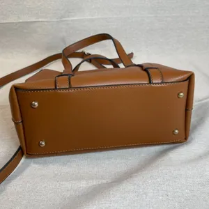 Brown Vegan Leather Doctor Bag Style Crossbody Purse thumbnail 6