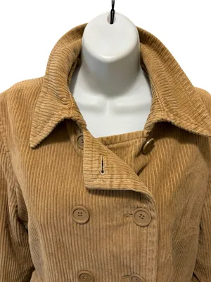 VTG Y2K Gap Double Breasted Relaxed Corduroy Utility Jacket Sz L Pockets Belt thumbnail 3