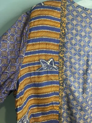 Vintage Adrian Jordan Boho Jacket XL Indigo Tribal Print Shoulder Pads 90s thumbnail 6